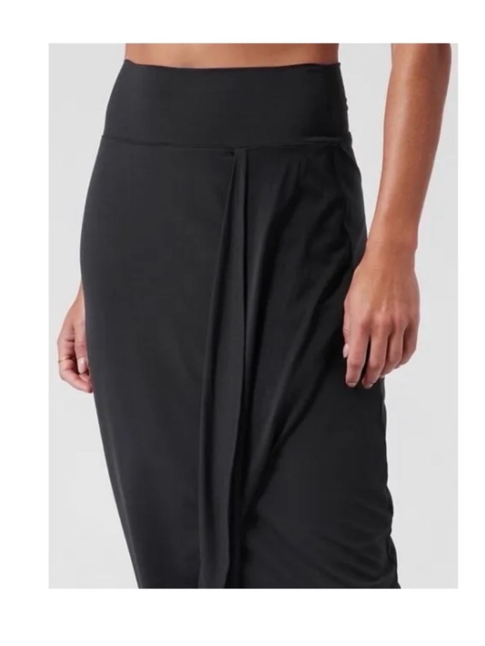 Athleta Black Draped Waist Pencil Skirt